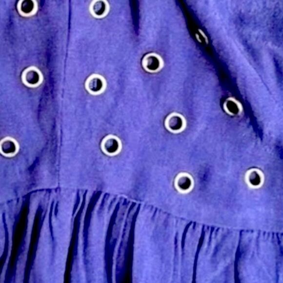 Anthropologie Millau Top Navy Blue/Indigo/Navy Peplum Side Grommets Tank Size M - Picture 2 of 16